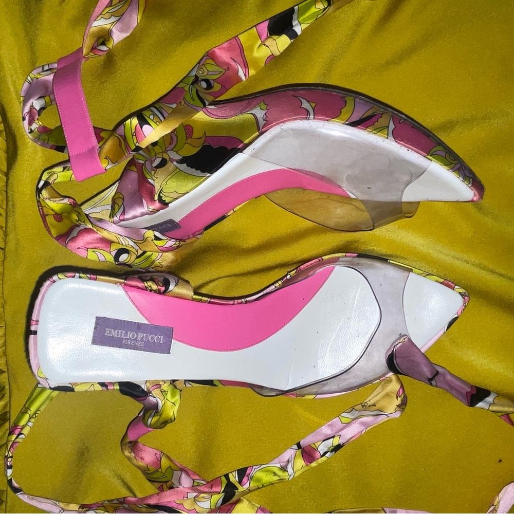 Emilio Pucci Vibrant Pink and Yellow Heels